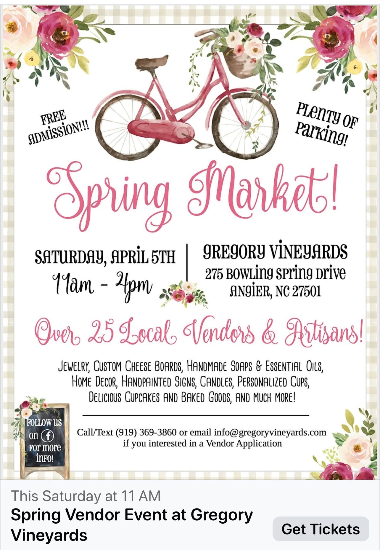 Gregory Vineyards Spring Market April 5, 2025