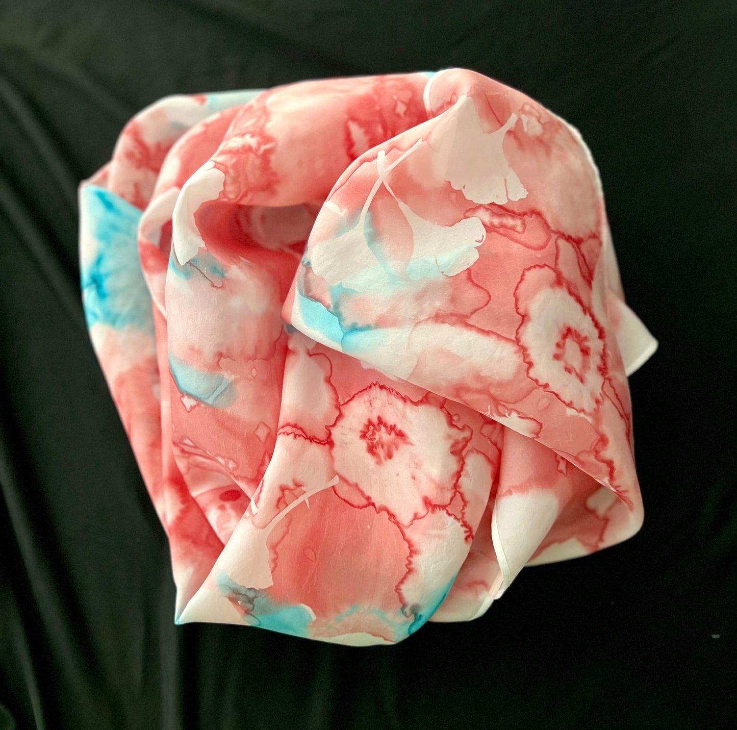 SS-029 Coral/Turquoise with Gingko Batik