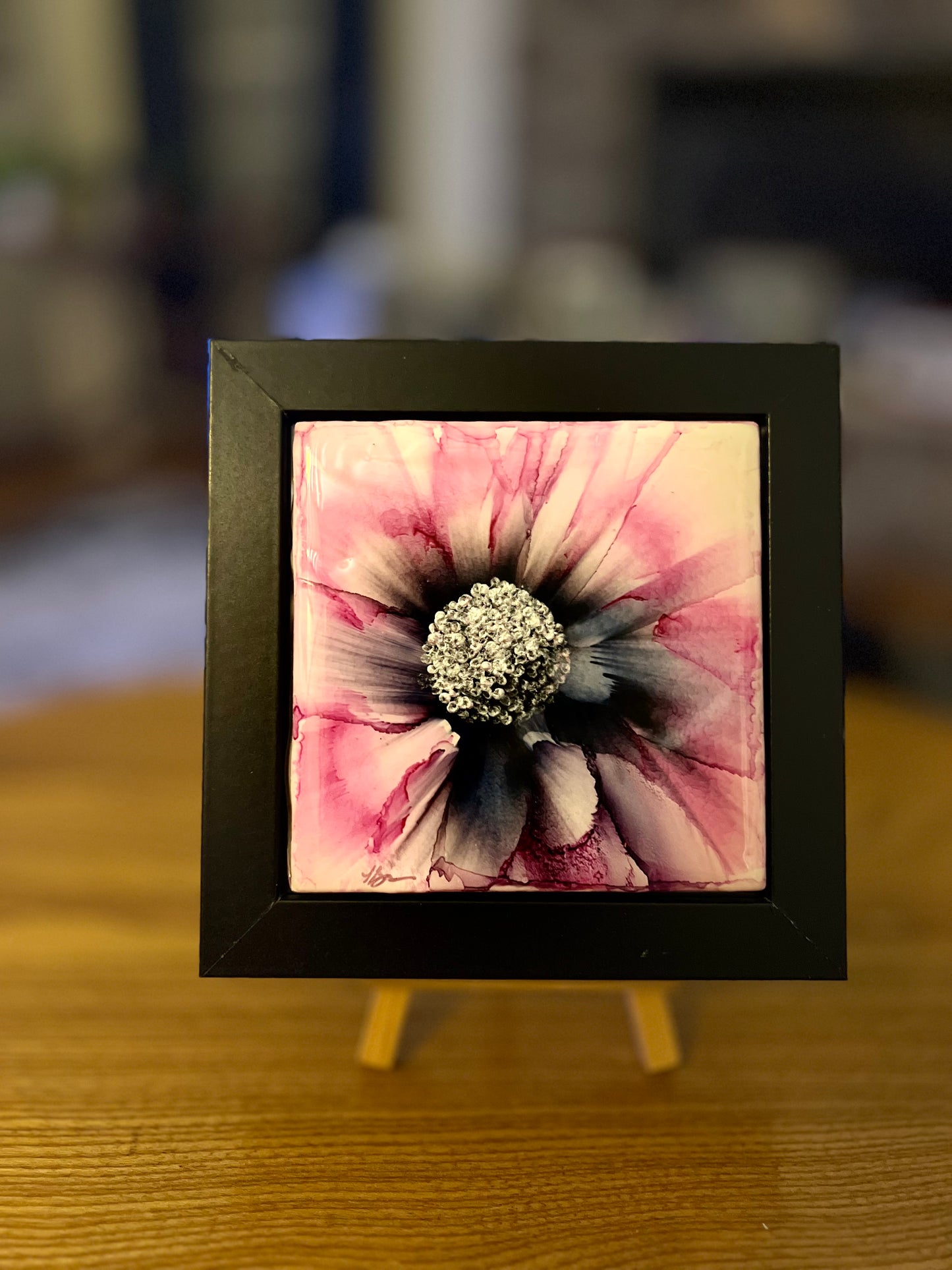 T26 - Cosmopolitan and Black Floral in Black Frame