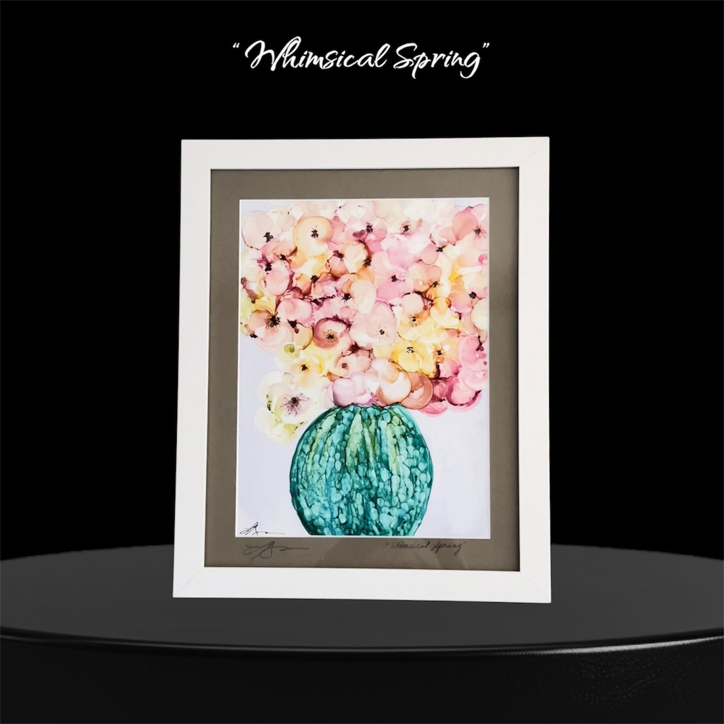 A25-23 - Whimsical Spring Alcohol Ink Painting