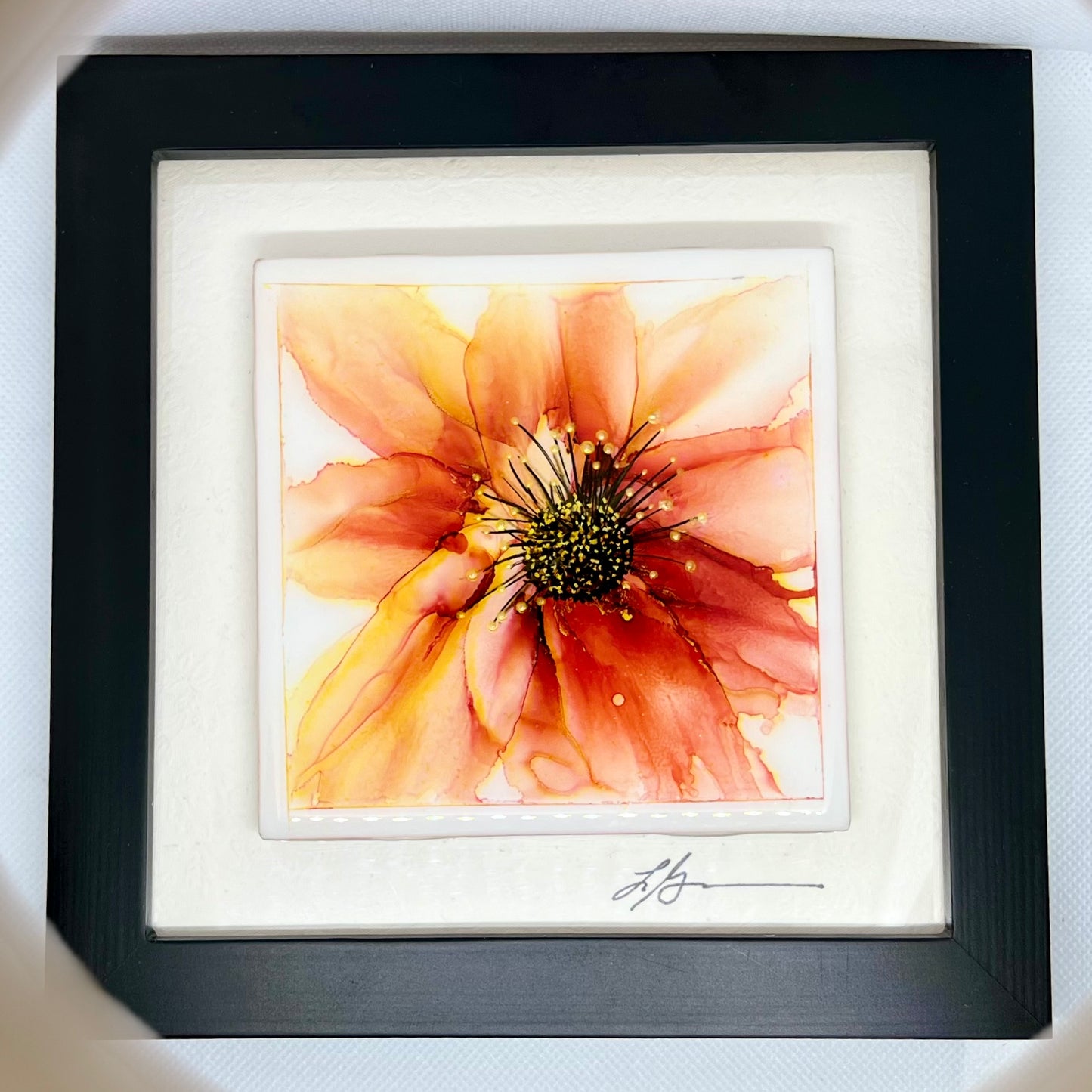 T03 - Alcohol Ink Yellow/Orange Flower