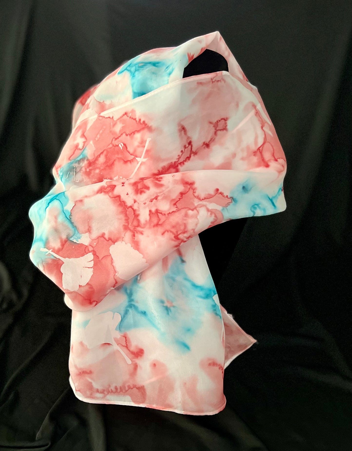 SS - 029 Coral/Turquoise with Gingko Batik