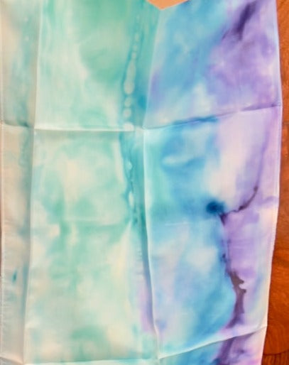 SS - 002 Silk Scarf in Blue Ombre