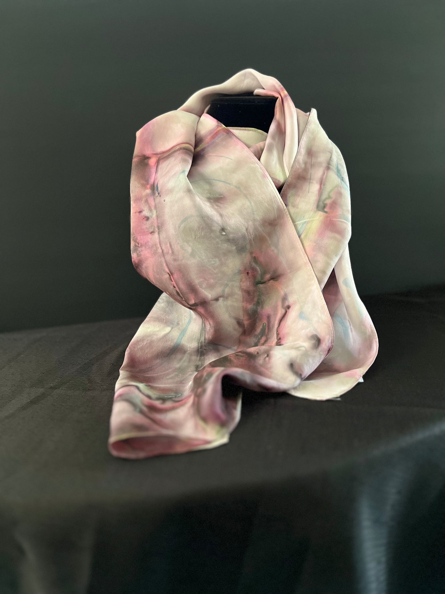 SS - 004 Silk Scarf Maroon, Black and Blue