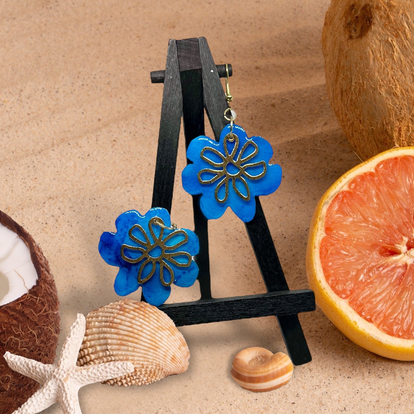 E24-042 Blue Flower with Gold Onlay #3