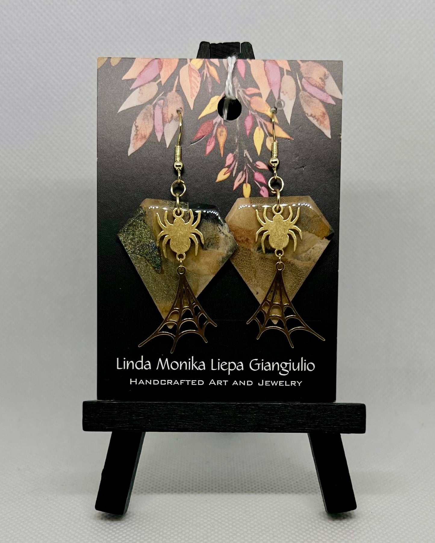 E24-111 Gold Spider On Web #1