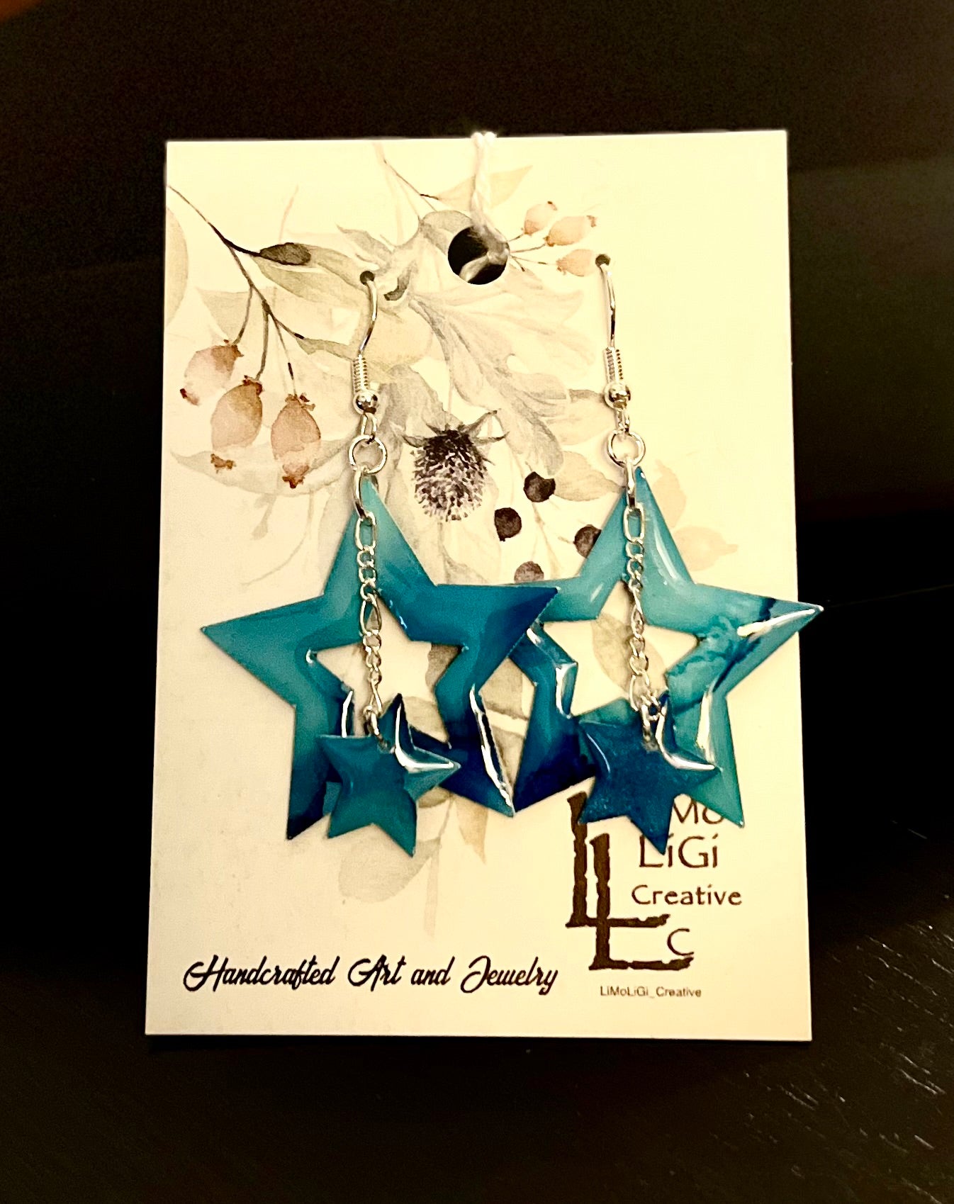 E24-179 Blue Stars with small hanging Star #2