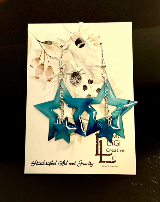 E24-179 Blue Stars with small hanging Star #2