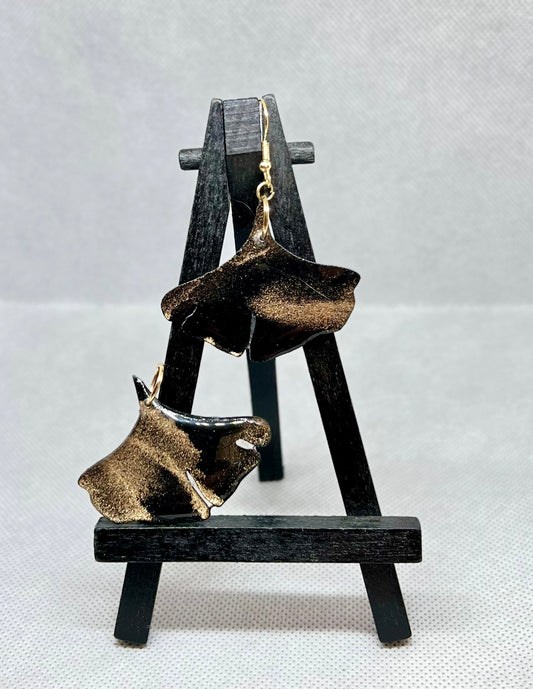 E25-014 Black and Gold Ginkgo Leaf #3