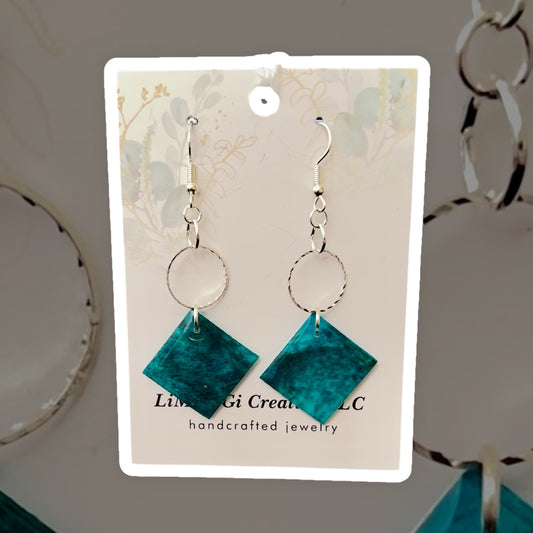 E25-031 Blue Diamond with Silver Circle #3