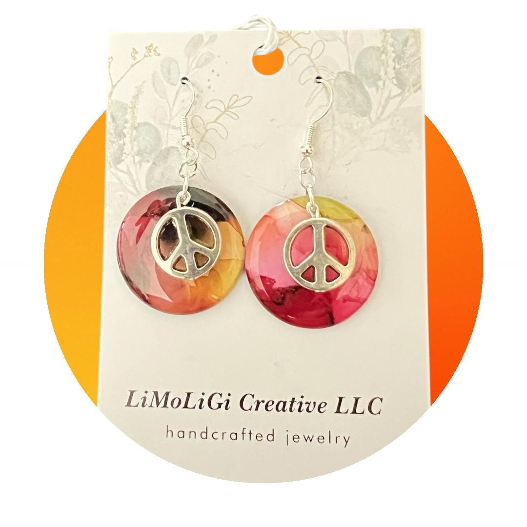 E25-033 Peace Sign on Red/Pink/Yellow/Green Circles