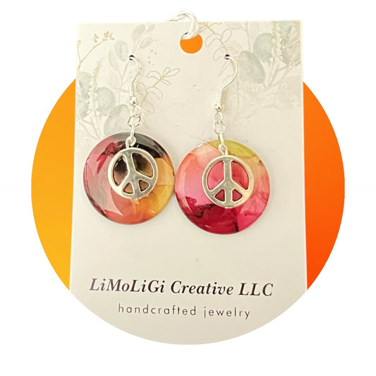 E25-033 Peace Sign on Red/Pink/Yellow/Green Circles