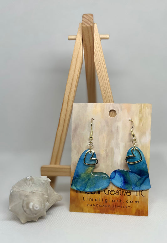 E25-066 Blue and Gold Double Hearts #2