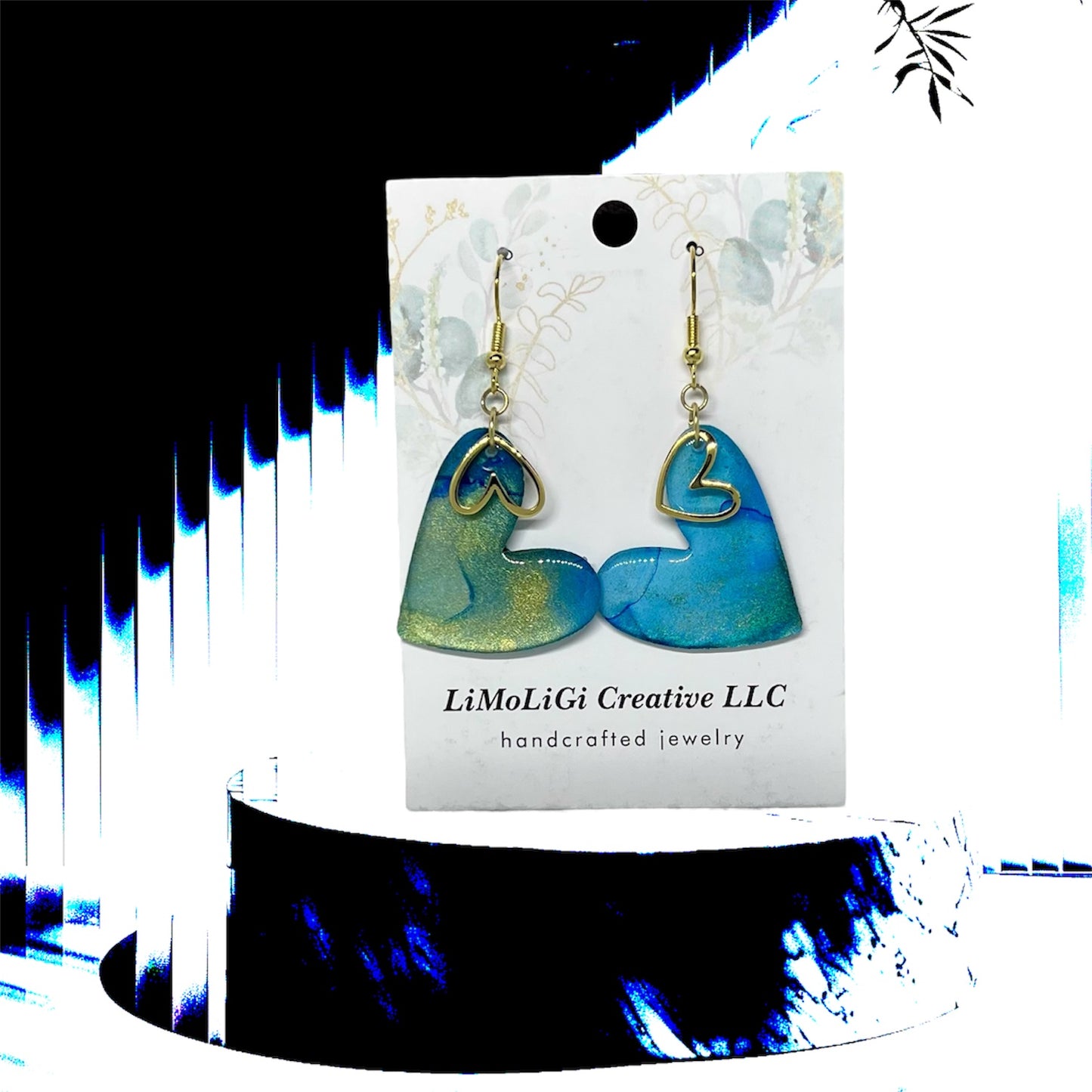 E25-065 Blue and Gold Double Hearts #1