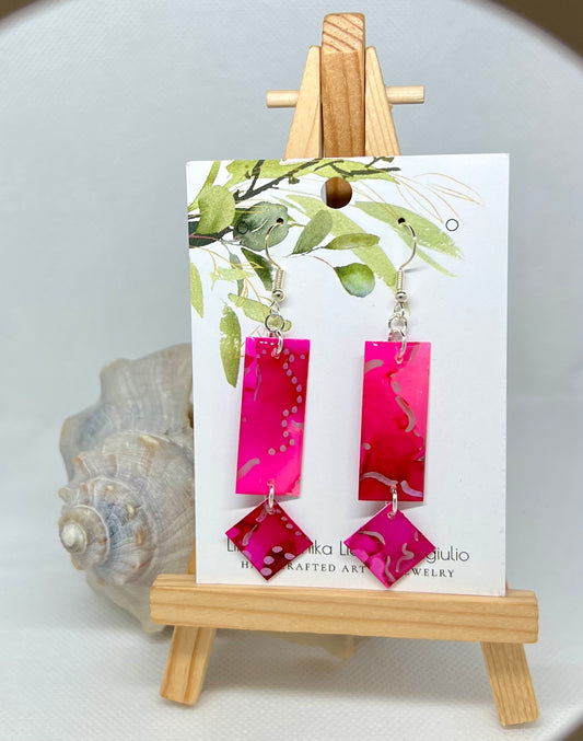 E25-073 Pink Rectangles with Diamonds