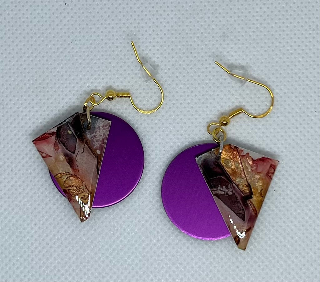 E019-Abstract Purple mix with Purple 1" circles