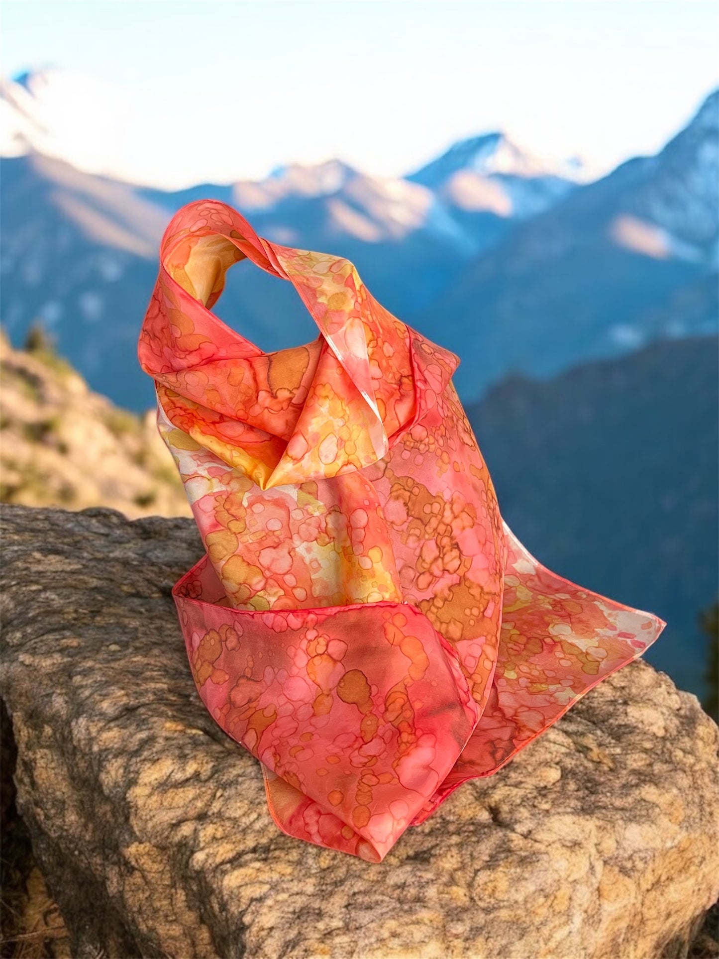 SS-050 Abstract Red Sunset Orange and Yellow with dots