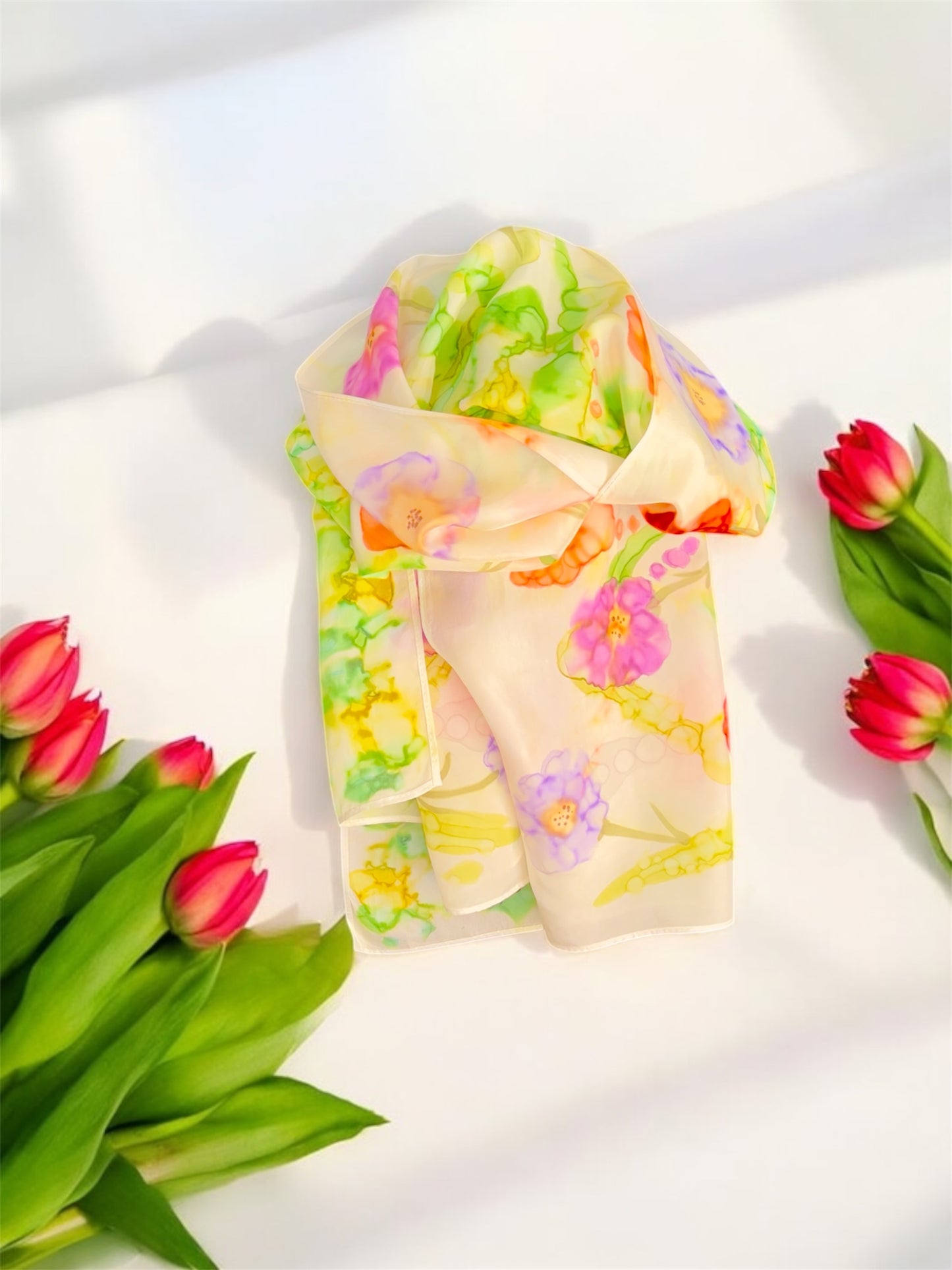 SS-052 Floral Garden in Red Purple Blue and Orange Flowers